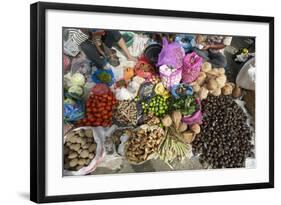 Batak Tribal Market Stall Selling Local Produce in Tomuk-Annie Owen-Framed Photographic Print