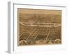 Batavia, Illinois - Panoramic Map-Lantern Press-Framed Art Print