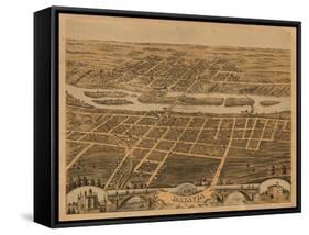 Batavia, Illinois - Panoramic Map-Lantern Press-Framed Stretched Canvas