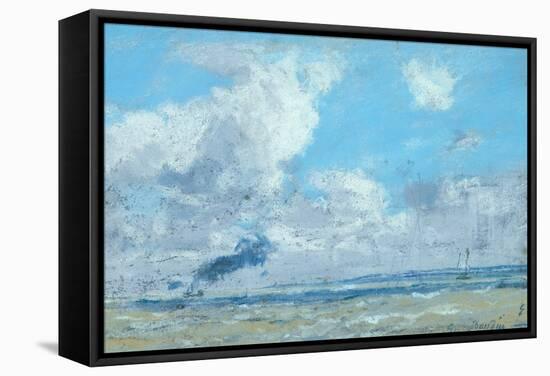 Bateau a L'Estuaire De La Seine-Eug?ne Boudin-Framed Stretched Canvas