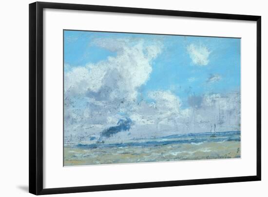 Bateau a L'Estuaire De La Seine-Eug?ne Boudin-Framed Giclee Print