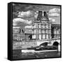 Bateau Mouche des Vedettes de Paris and the Louvre Museum-Philippe Hugonnard-Framed Stretched Canvas