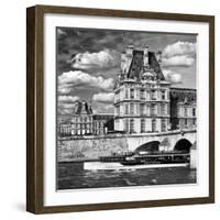 Bateau Mouche des Vedettes de Paris and the Louvre Museum-Philippe Hugonnard-Framed Photographic Print