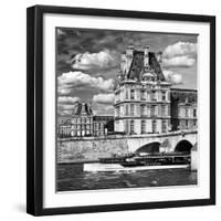 Bateau Mouche des Vedettes de Paris and the Louvre Museum-Philippe Hugonnard-Framed Photographic Print