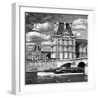 Bateau Mouche des Vedettes de Paris and the Louvre Museum-Philippe Hugonnard-Framed Photographic Print