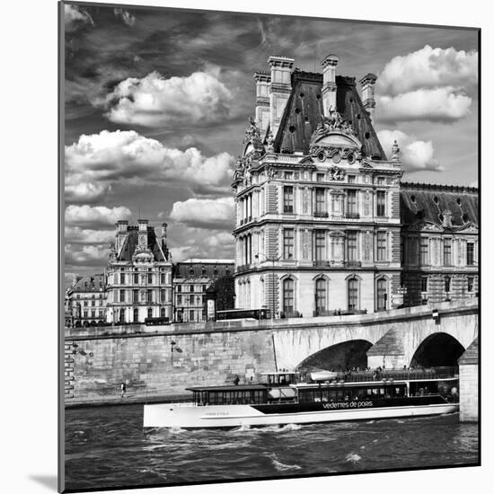 Bateau Mouche des Vedettes de Paris and the Louvre Museum-Philippe Hugonnard-Mounted Photographic Print