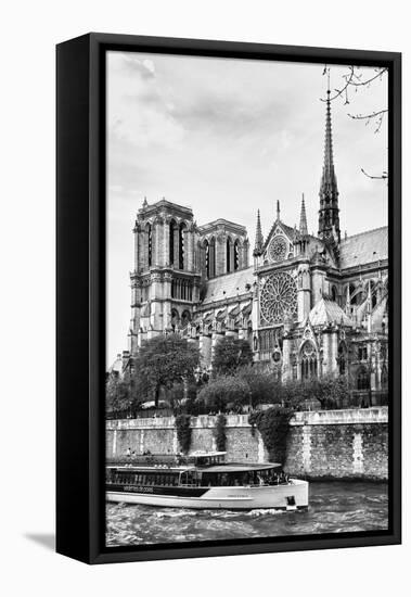 Bateau Mouche des Vedettes de Paris - Notre Dame Cathedral - Paris - France-Philippe Hugonnard-Framed Stretched Canvas