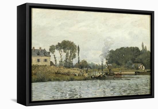 Bateaux à l'écluse de Bougival (Yvelines)-Alfred Sisley-Framed Stretched Canvas