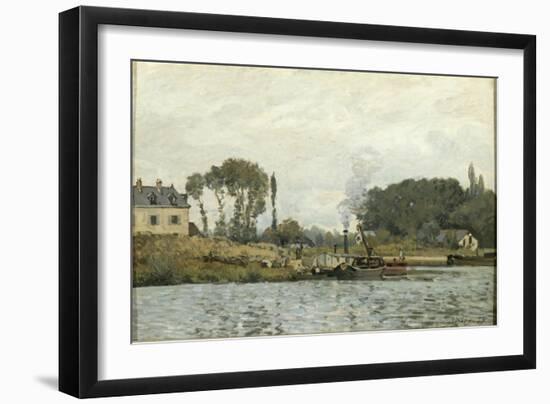 Bateaux à l'écluse de Bougival (Yvelines)-Alfred Sisley-Framed Giclee Print