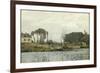 Bateaux à l'écluse de Bougival (Yvelines)-Alfred Sisley-Framed Giclee Print