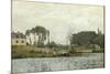 Bateaux à l'écluse de Bougival (Yvelines)-Alfred Sisley-Mounted Giclee Print