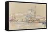 Bateaux dans le port d'Ajaccio-Paul Signac-Framed Stretched Canvas