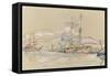 Bateaux dans le port d'Ajaccio-Paul Signac-Framed Stretched Canvas