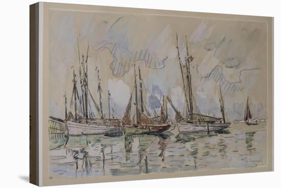 Bateaux de pêche dans le port de Lorient-Paul Signac-Stretched Canvas