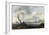 Bateaux de pêche et cabotier par gros temps dit aussi "Le Coup de vent"-Ludolf Backhuysen-Framed Giclee Print