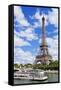 Bateaux Mouches Tour Boat on River Seine Passing the Eiffel Tower, Paris, France, Europe-Neale Clark-Framed Stretched Canvas