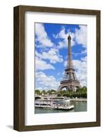 Bateaux Mouches Tour Boat on River Seine Passing the Eiffel Tower, Paris, France, Europe-Neale Clark-Framed Photographic Print