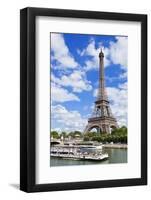 Bateaux Mouches Tour Boat on River Seine Passing the Eiffel Tower, Paris, France, Europe-Neale Clark-Framed Photographic Print