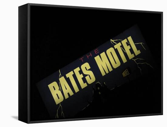 Bates Motel Sign, Coeur d'Alene, Idaho, USA-Nancy & Steve Ross-Framed Stretched Canvas