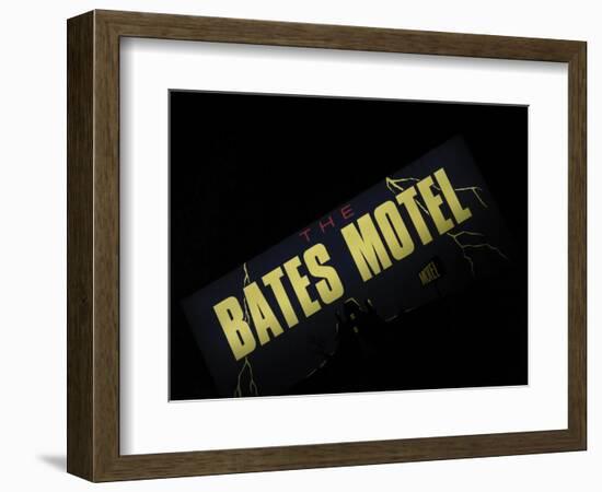 Bates Motel Sign, Coeur d'Alene, Idaho, USA-Nancy & Steve Ross-Framed Photographic Print