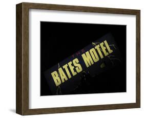 Bates Motel Sign, Coeur d'Alene, Idaho, USA-Nancy & Steve Ross-Framed Photographic Print