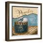 Bath Accessories I - Blue Powder-Gregory Gorham-Framed Art Print