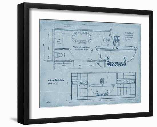 Bath Blueprint 2-Diane Stimson-Framed Art Print