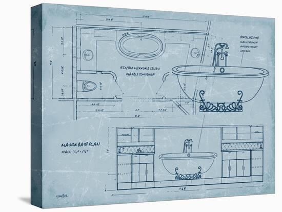 Bath Blueprint 2-Diane Stimson-Stretched Canvas