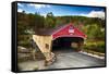 Bath Covered Bridge, New Hampshire-George Oze-Framed Stretched Canvas