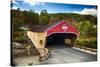 Bath Covered Bridge, New Hampshire-George Oze-Stretched Canvas