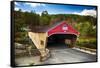 Bath Covered Bridge, New Hampshire-George Oze-Framed Stretched Canvas
