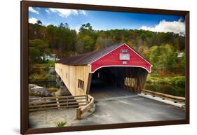 Bath Covered Bridge, New Hampshire-George Oze-Framed Photographic Print