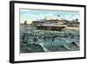 Bath House and Beach, Galveston, Texas-null-Framed Art Print