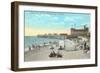 Bath House and Pier, Redondo Beach-null-Framed Art Print