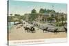 Bath House and Plaza del Mar, Santa Barbara, California-null-Stretched Canvas