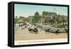 Bath House and Plaza del Mar, Santa Barbara, California-null-Framed Stretched Canvas