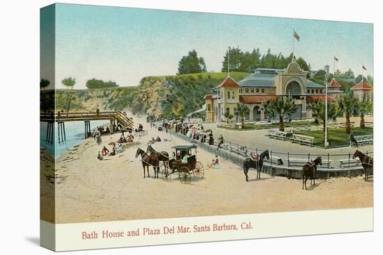 Bath House and Plaza del Mar, Santa Barbara, California-null-Stretched Canvas