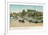 Bath House and Plaza del Mar, Santa Barbara, California-null-Framed Art Print