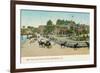 Bath House and Plaza del Mar, Santa Barbara, California-null-Framed Art Print