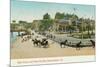 Bath House and Plaza del Mar, Santa Barbara, California-null-Mounted Art Print