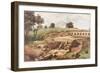 Bath House at Chesters from the North East (Bodycolour, Pencil and W/C on Paper)-Charles Richardson-Framed Giclee Print