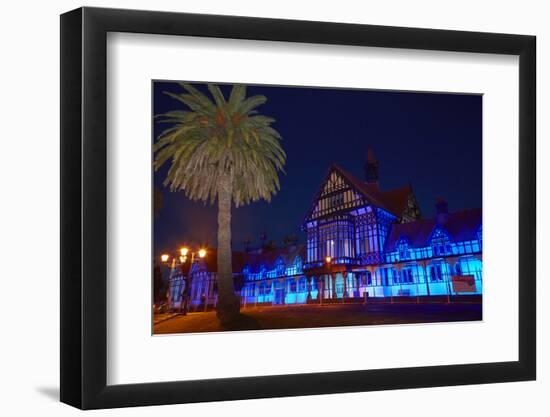 Bath House at dusk, Government Gardens, Rotorua, North Island, New Zealand-David Wall-Framed Photographic Print