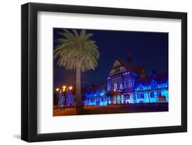 Bath House at dusk, Government Gardens, Rotorua, North Island, New Zealand-David Wall-Framed Photographic Print