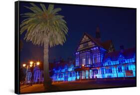 Bath House at dusk, Government Gardens, Rotorua, North Island, New Zealand-David Wall-Framed Stretched Canvas