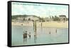 Bath House, Beach, Pentwater, Michigan-null-Framed Stretched Canvas
