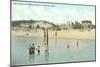 Bath House, Beach, Pentwater, Michigan-null-Mounted Art Print