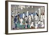 Bath House Scene, a Print by Toyohara Kunichika, 19th Century-Toyohara Kunichika-Framed Giclee Print