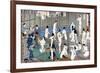 Bath House Scene, a Print by Toyohara Kunichika, 19th Century-Toyohara Kunichika-Framed Giclee Print