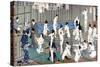 Bath House Scene, a Print by Toyohara Kunichika, 19th Century-Toyohara Kunichika-Stretched Canvas