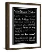 Bath Rules Blk 2-Lauren Gibbons-Framed Art Print